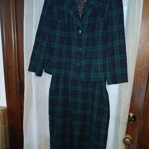 Pendleton Green and Blue Plaid Women's Suit